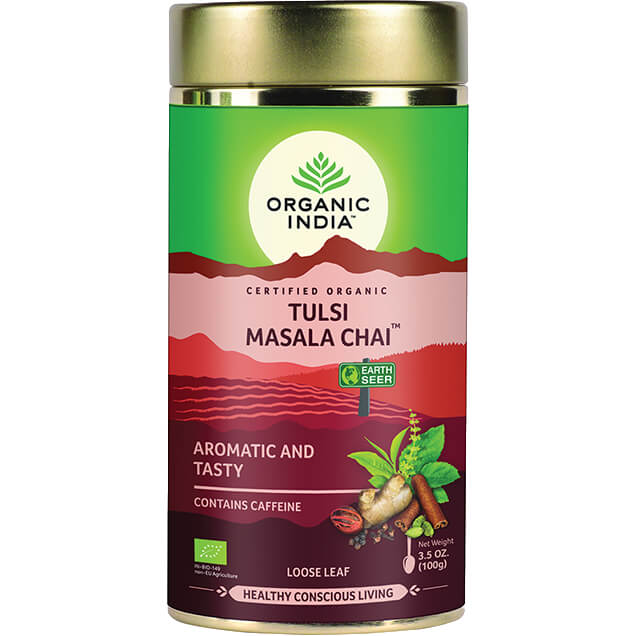 Tulsi Masala Chai Tisana Sfusa 100 G Organic India AyurShop